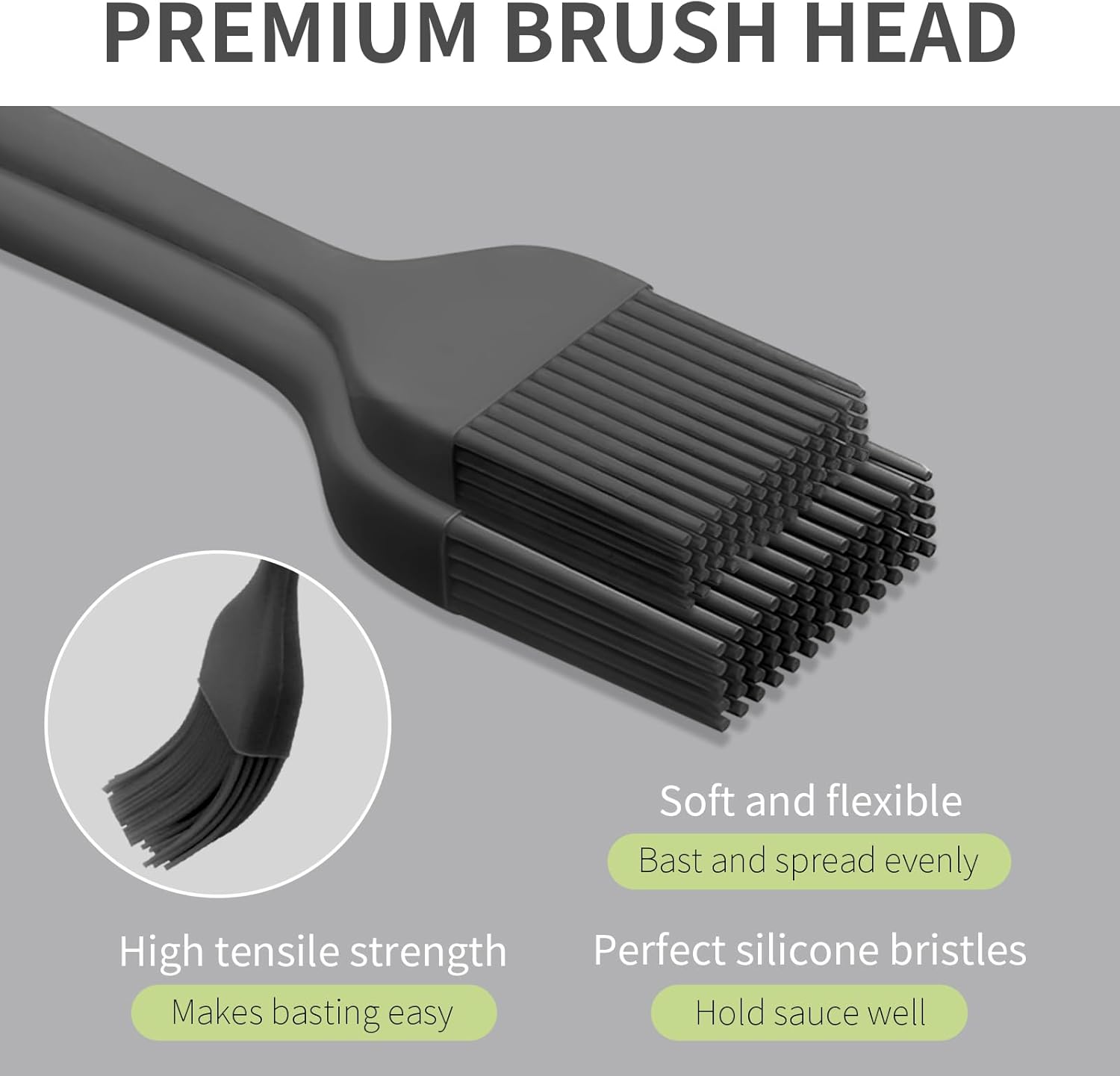 Silicone Basting Pastry Brush - Cooking Brush for Oil Sauce Butter Marinades, Food Brushes for BBQ Grill Kitchen Baking, Baster Brushes Baste Pastries Cakes Meat Desserts, Food Grade, Dishwasher Safe