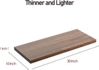 Wall Shelf Set of 1, Walnut Floating Shelves 30 in W x 10 in D x 1 in H, Wooden Floating Wall Shelf with Invisible Brackets for Living Room/Bedroom/Bathroom/Kitchen Storage and Decor