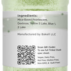 Leaf Green BAKELL Edible Glitter, 45 Grams | TINKER DUST Edible Glitter | KOSHER Certified | 100% Edible Glitter | Cakes, Cupcakes, Cake Pops, Drinks, Dessert Vegan Glitter & Dusts (45g Shaker, Leaf Green)