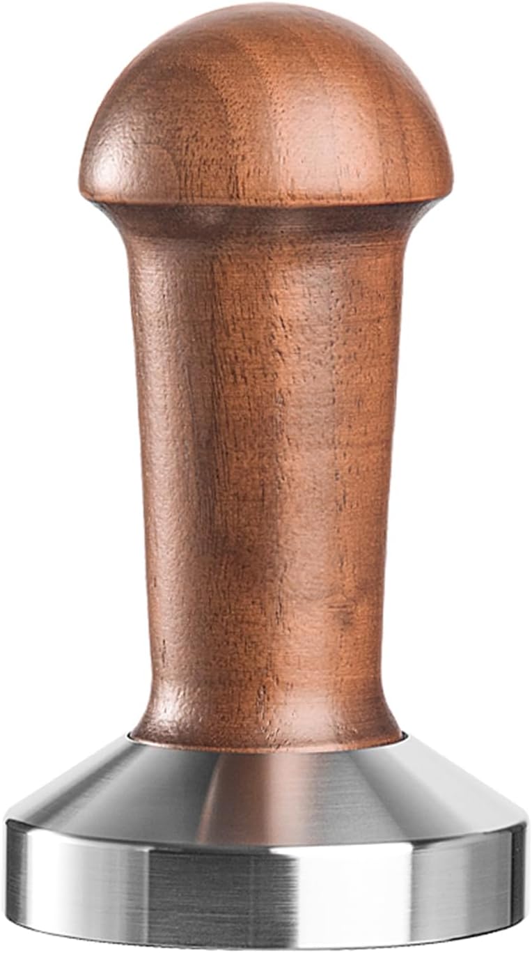 MOJAE 53mm Espresso Tamper, Coffe Tamper, Espresso Press Tool with 304 Stainless Steel Flat Base and Walnut Wooden Handle for Barista Espresso Machines, Fits for Breville Series 54mm Portafilter