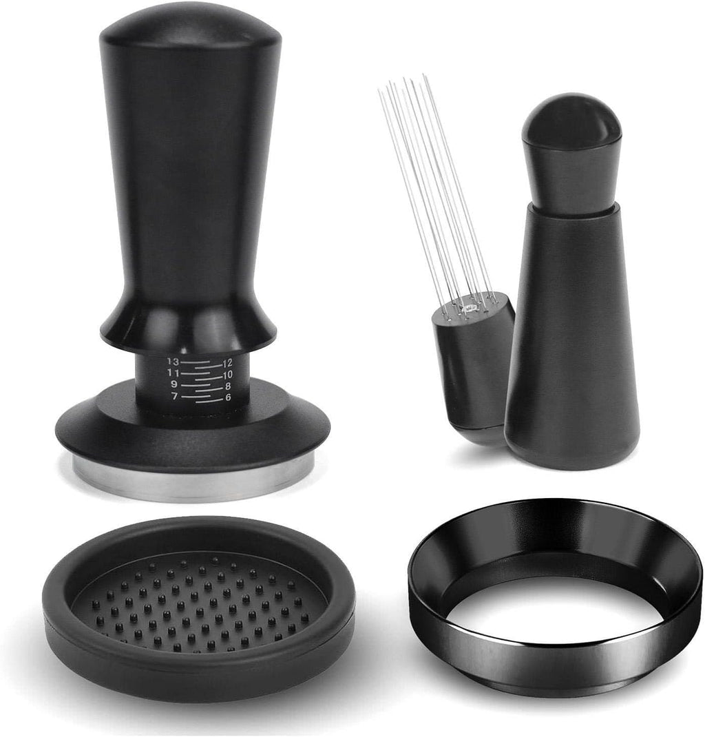 51mm Espresso Accessories Kit, Calibrated Spring Loaded Tamper, WDT Tool Espresso Machine Accessories Kit and Dosing Funnel Set, Coffee Tamper Tool and 51mm Portafilters, Barista Tools