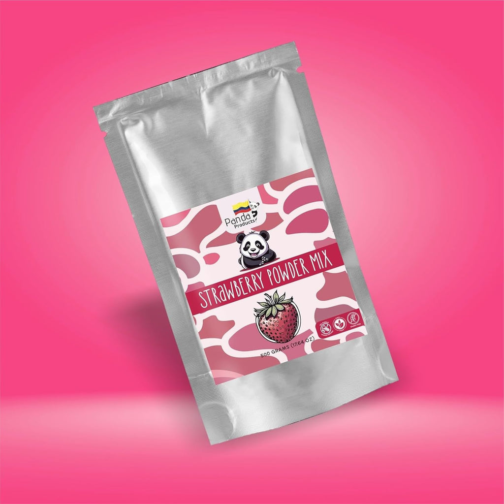 Panda Products Strawberry Powder – 17.64 oz | Premium Flavored Powder for Bubble Tea, Smoothies, Slushes, Milkshakes & Desserts