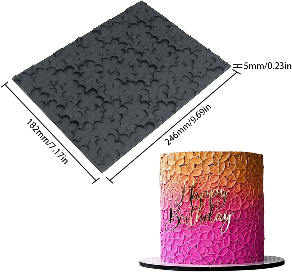 mostsom Silicone Lace Cake Mold Flower Impression Mat for Baking, Non-Stick Flexible Silicone Decorating Mat for Cakes, Cookies, Pastry, Chocolate, Fondant - Dishwasher Safe (E_ Flower)