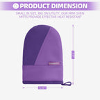 Mini Oven Mitts, Kitchen Oven Gloves Kitchen Mittens 500 Degrees Heat Resistant Baking Gloves, Non-Slip Silicone Surface with Hanging Loops Hot Gloves for Cooking, Baking, BBQ 1 Pair-Purple