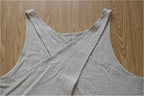 Cotton Linen Japanese Apron Halter Cross Back Bandage X Shape Aprons Two Pockets