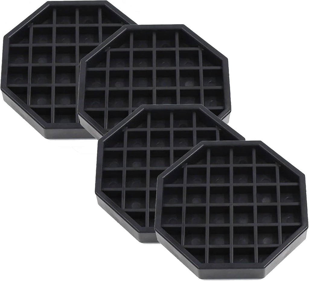 Octagon Coffee Drip Tray by Hard Black Plastic for Coffee Countertop | Drip Tray for Drink Dispenser (4" - 4 Pcs)