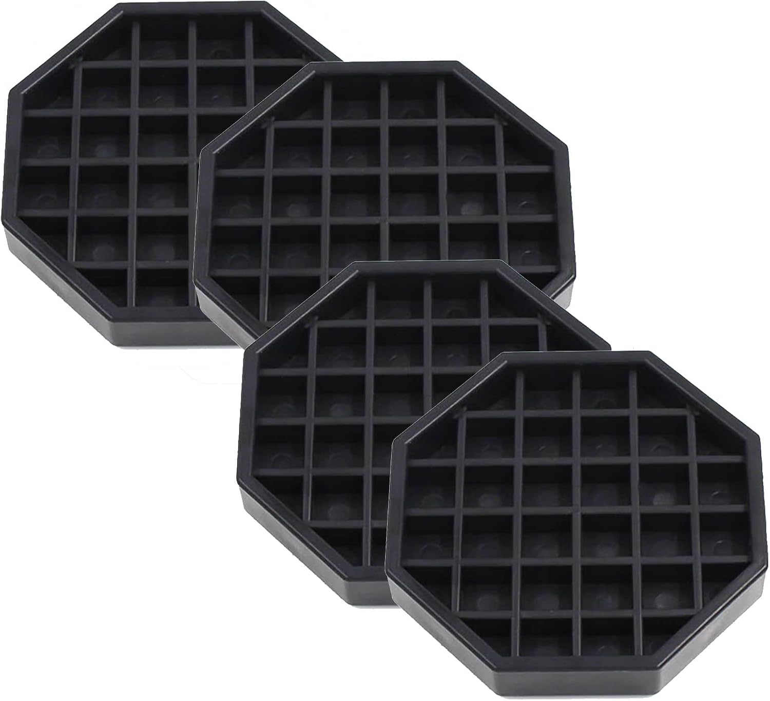 Octagon Coffee Drip Tray by Hard Black Plastic for Coffee Countertop | Drip Tray for Drink Dispenser (4" - 4 Pcs)