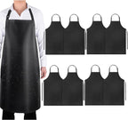 8 Pack Waterproof Rubber Vinyl Apron 40 Inch Chef Aprons for Men Heavy Duty Chemical Work Apron Extra Long Grilling Aprons with Adjustable Bib Apron for Dishwashing Lab Butcher Cooking Kitchen Black