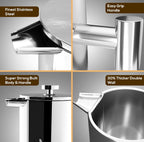 Utopia Kitchen Stainless Steel French Press Coffee Maker 12 Oz, French Press Tea Maker, Cold Brew Portable Travel Coffee Presses, Tea Press Gifts Silver