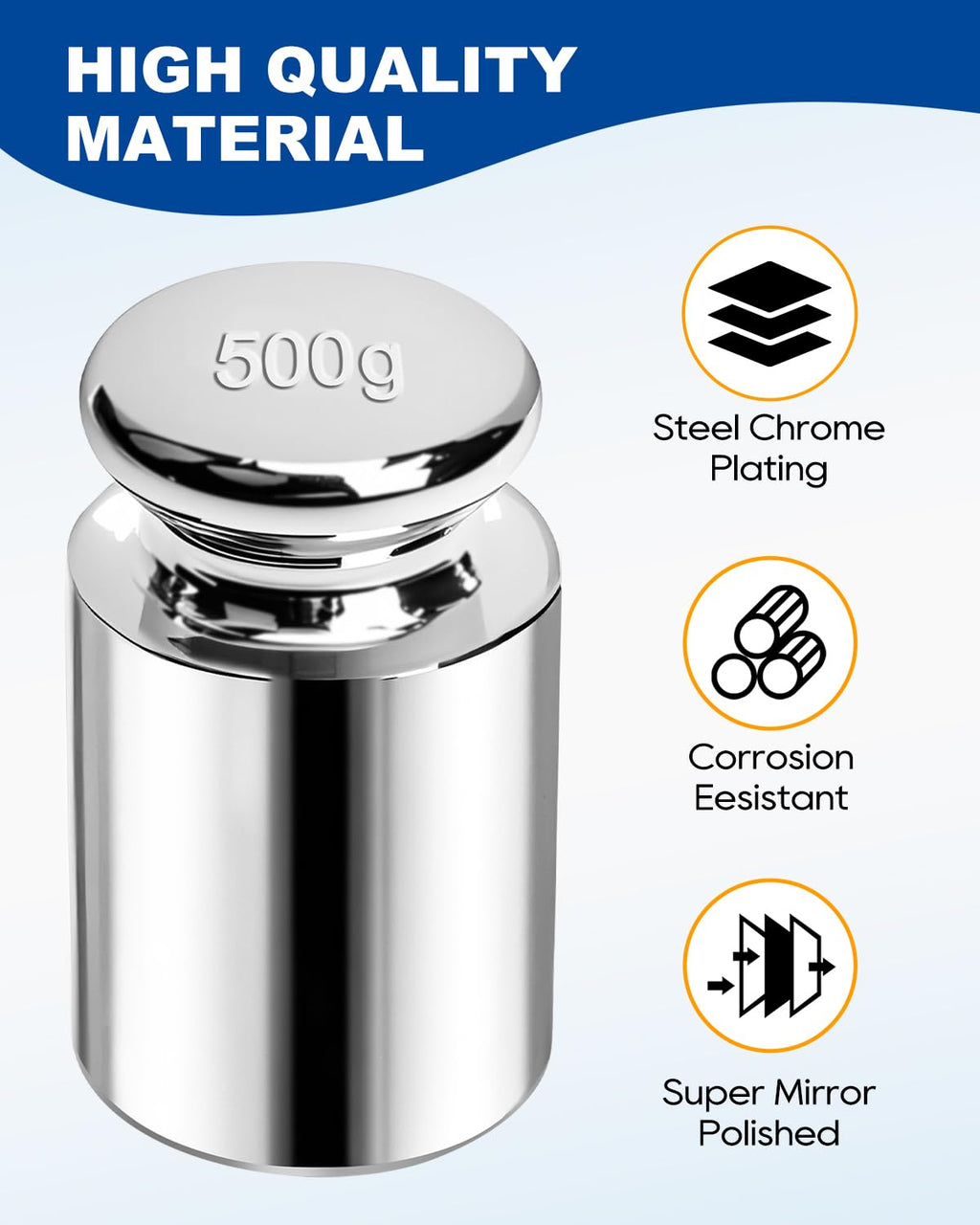 UCEC Calibration Weights for Digital Scale, 500g Gram Weights, Precision Stainless Steel Balance Scale Calibration Weight for Lab Educational Science