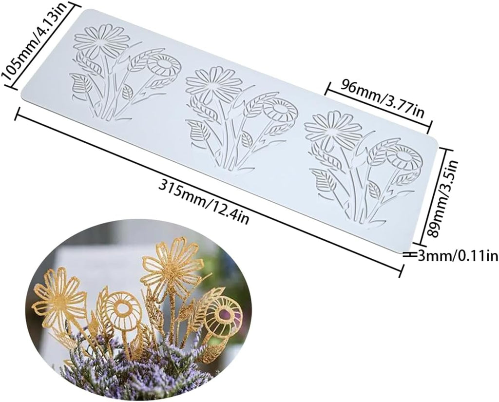 TUKE Flower Silicone Cake Lace Mold Cake Decorating Tool Border Decoration Lace Mold Kitchen Baking Tool (K_ Flower)