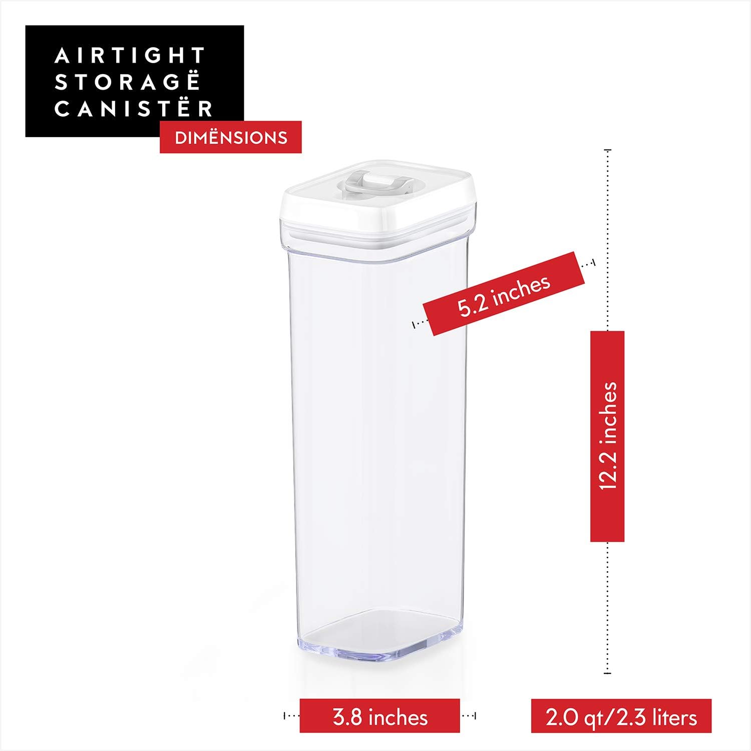 DWËLLZA KITCHEN Pasta Storage Containers for Pantry - Set of 2 White Airtight Spaghetti Container Storage - Ideal for Spaghetti & Noodles, Kitchen Pantry Organization and Storage, Keeps Food Fresh