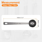HARFINGTON 2pcs Coffee Scoop Spoon 1tbsp (3tsp, 15ml) 304 Stainless Steel Long Handle Teaspoon/Tablespoon Measuring Spoons Scoops for Tea Sugar Kitchen, Black