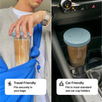 Dodoko Reusable Boba/Bubble Tea Cup - 17 oz with Lid & Straw; Cold Coffee/Smoothie Cup to Go - Breeze Blue