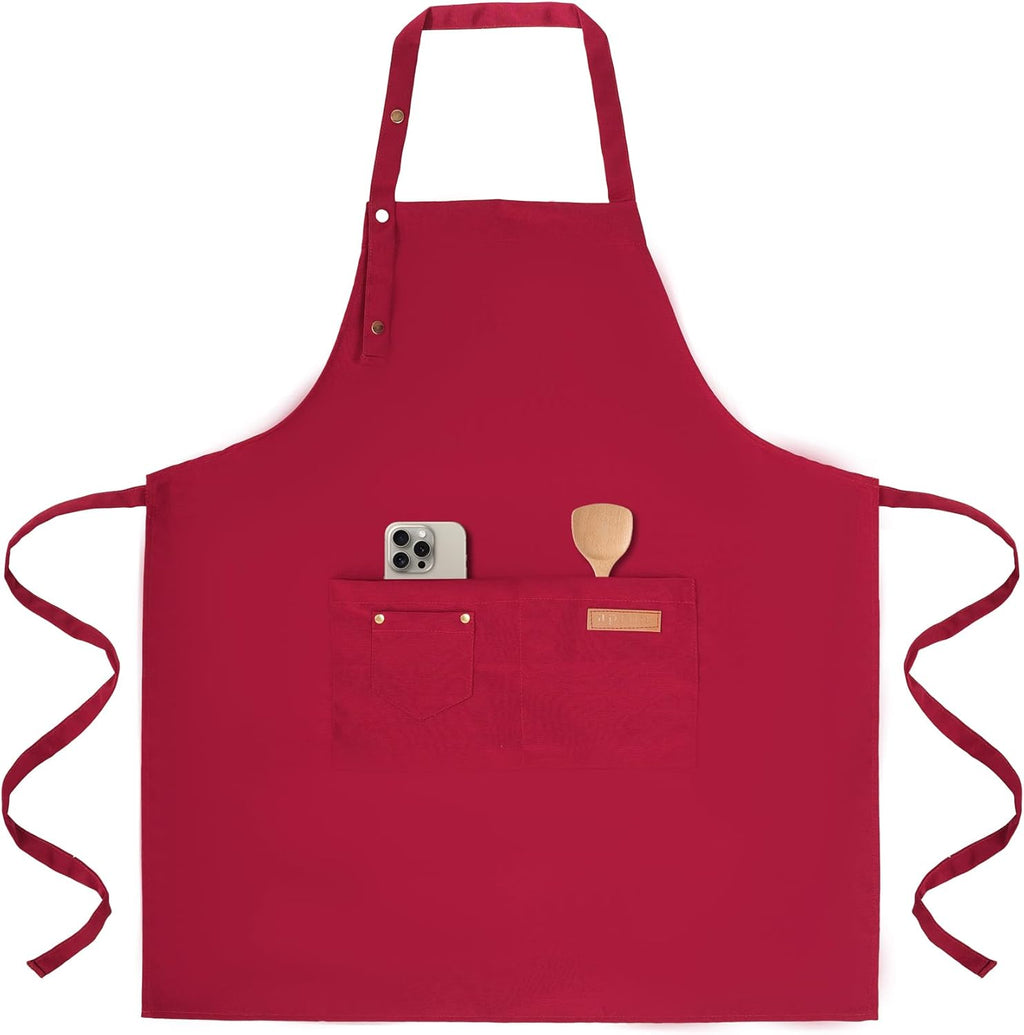 Tosewever Art Aprons for Women Painting Pottery Baking, Mens Buckle Straps Kitchen Apron with Pockets for Chef Cooking