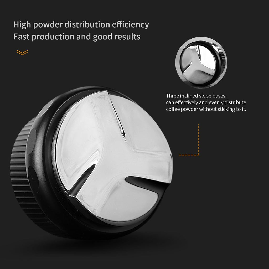 Bincoo 51mm Espresso Distribution Tool,Adjustable Depth Coffee Distribution-Espresso Coffee Leveler Tool for Bottomless Portafilter-Barista Espresso Accessories (51MM)