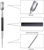 Latte Art Set (3 Tools) for Latte Art, Cappuccino and Espresso, SANTOW Espresso Latte Art Tools, Spoon & Lance, Spatula & Spike and Knob & Hook Decorating Pen Set 3 Pieces