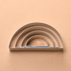 Half Circle Semicircle Cookie Cutter Set 4 Sizes 5 Inch, 4 Inch, 3 Inch, 2 Inch, Watermelon Frame Plaque Cookie Cutters Shapes Molds, 1 Inch Depth