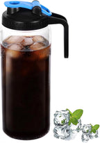 Glass Mason Jar Pitcher with Lid,V-shaped Pour Spout - 1800ml Breastmilk Pitcher for Ice Tea, Cold Brew Coffee, Fridge Water, Breast Milk, Juices, Leak Proof