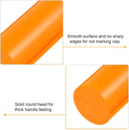 HARFINGTON Acrylic Clay Roller 9 Inch x 1 Inch Solid Non-Stick Plastic Round Tube Roller Polymer Clay Rod Fondant Rolling Pin for Shaping, Sculpting, Modeling DIY Crafts, Orange