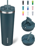 BJPKPK 30oz Stainless Steel Insulated Tumbler With lid And Straw Travel Coffee Thermal Tumblers Cup For Women And Men,Navy Blue