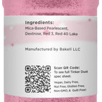 BAKELL Deep Pink Edible Glitter, 45 Grams | TINKER DUST Edible Glitter | KOSHER Certified | 100% Edible Glitter | Cakes, Cupcakes, Cake Pops, Drinks, Dessert Vegan Glitter & Dusts (45g Shaker, Deep Pink)