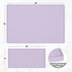 Rnivvi Silicone Coffee Mat, 16" x 24" Waterproof Raised Edge Coffee Bar Mats for Espresso Machine Station Accessories, Heat Resistant Detachable Dish Drying Pad for Kitchen Counter, Dish Rack, Purple