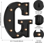 Foaky Black LED Letter Lights for Room Decor - Bedroom Wall Decor, Alphabet Lights for Home, Wedding, Party - Battery Operated （G）