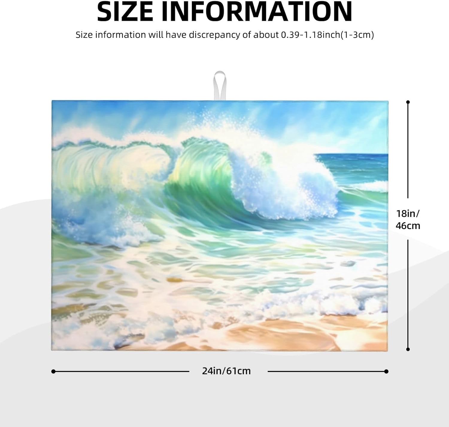 Large Dish Drying Mats For Kitchen Counter Microfiber Kitchen Drying Mat XL Draining Pad Absorbent Quick Drying Dish Mat 18x24 Inch - Beach