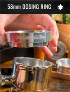 58mm Coffee Espresso Tools Accessories 3x Set┃Dosing Funnel Ring, WDT Needle Distributor, Stainless Steel Puck Screen Filter┃Barista Set for Coffee Lovers┃Gift Idea (58mm)