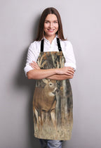 Deer Grass Hunting Bib Apron with Adjustable Neck for Men Women,Suitable for Home Kitchen Cooking Waitress Chef Grill Bistro Baking BBQ Apron