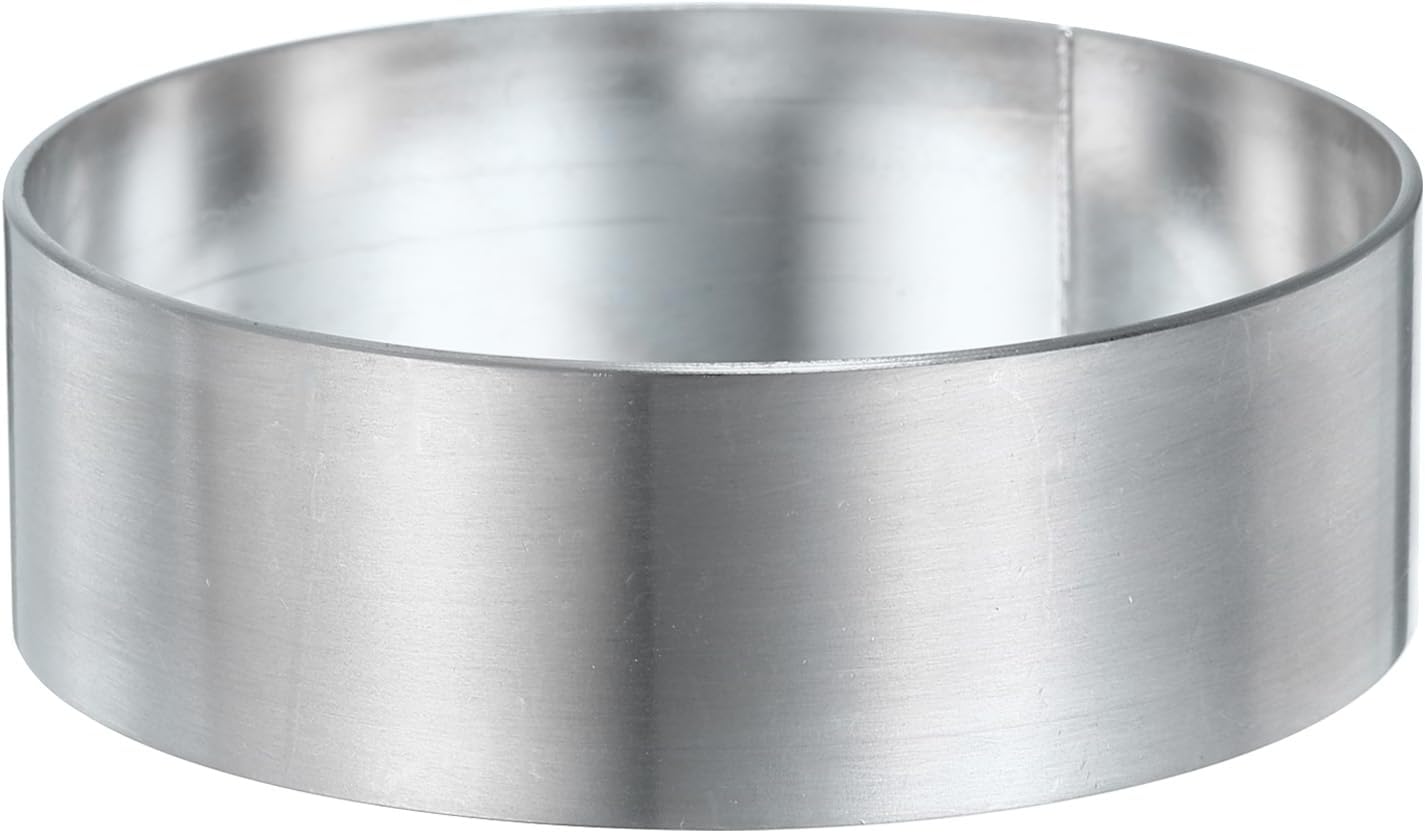 HARFINGTON Round Cake Ring 2.36 x 1 Inch Seamless Stainless Steel Pastry Mousse Dessert Ring Mirror Coating for Baking Cooking English Muffins Crumpet Making Tool