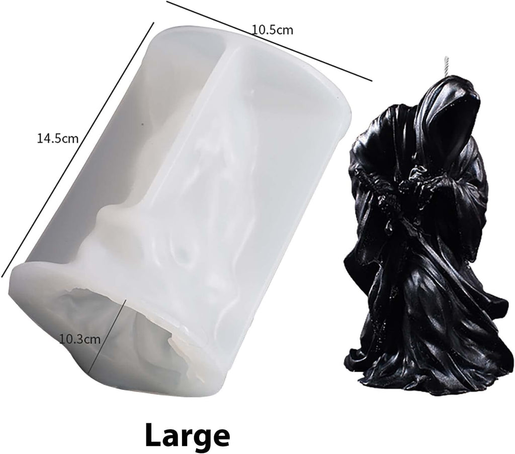 6 Inch Shadow Man Candle Mold Skull Head Candle Mold Skull Candle Making Molds Sword Man Soap Making Molds Silicone Mold for Candles Resin Mold Chocolate Silicone Mold Chocolate Mold