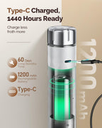 Maestri House Rechargeable Milk Frother with Stepless Speed Control, LunaFro 2.0 Handheld Electric Foam Maker Waterproof Drink Mixer Foamer for Lattes, Cappuccino