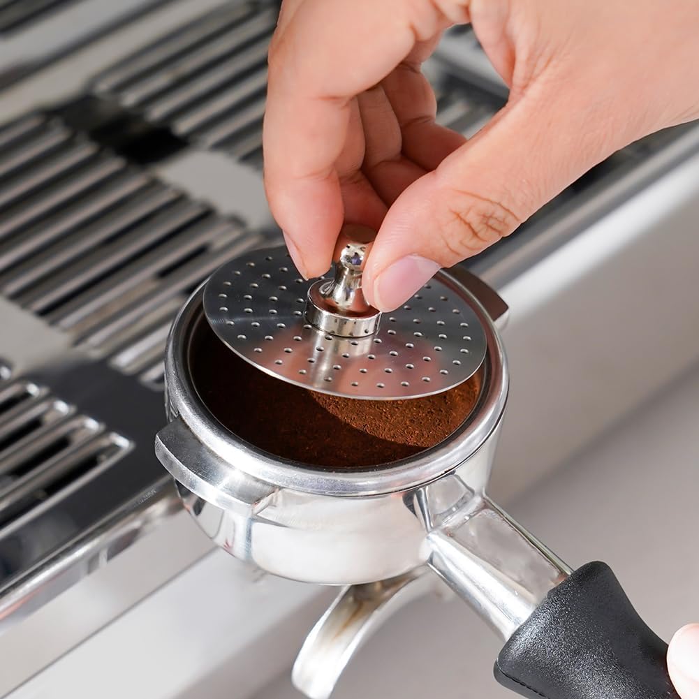 watchget 53 Espresso Puck Screen - 0.8mm Thickness Espresso Screen Double-layer Lower Shower Screen with Magnetic Nail Metal Reusable Filter for 54mm Protafilter Basket Stainless Steel Coffee Filter