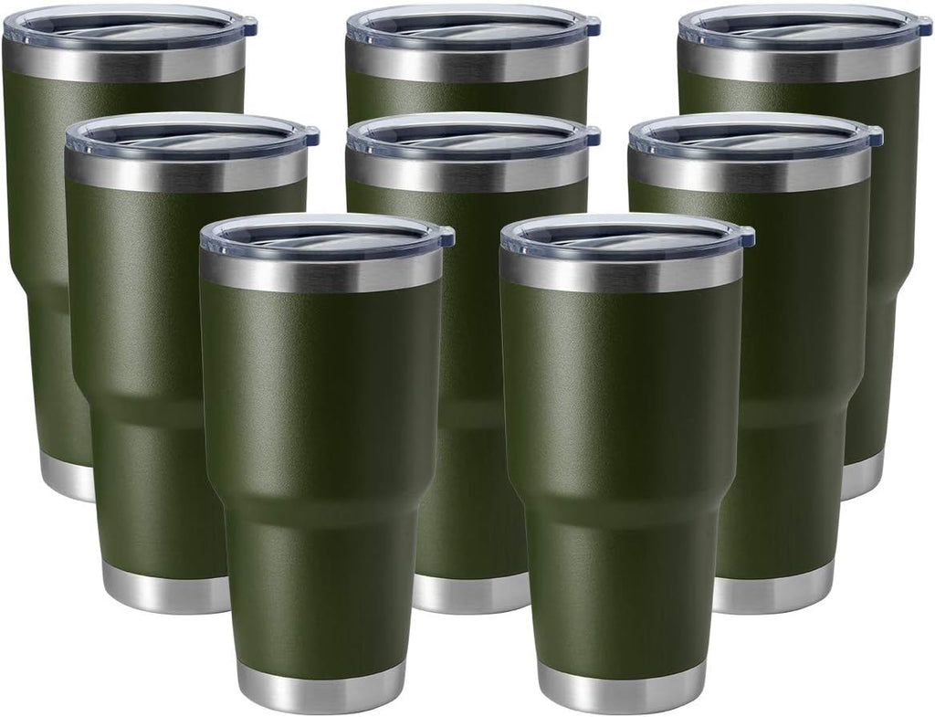 HASLE OUTFITTERS 30oz Stainless Steel Tumbler, Double Wall Vacuum Insulated Travel Mug Tumbler, Durable Insulated Coffee Mug, Gift Box Set (Amey Green, 8)