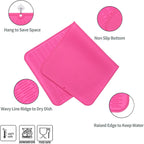 Silicone Dish Drying Mat for Multiple Usage,Easy clean,Eco-friendly,Heat-resistant Silicone Mat for Kitchen Counter or Sink,Refrigerator or Drawer Liner Rose 5XL 36inches x 18inches