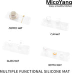 Silicone Dish Drying Mat for Multiple Usage,Easy clean,Eco-friendly,Heat-resistant Silicone Mat for Kitchen Counter,Sink,Bar,Bottle,or Cup White M 17 inches x 6 inches