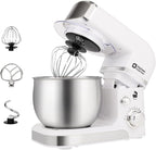 Kitchen in the box Stand Mixer,3.2Qt Mini Electric Food Mixer,6 Speeds Portable Lightweight Kitchen Mixer for Daily Use with Egg Whisk,Dough Hook,Flat Beater (White)