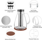 Cold Brew Iced Coffee Maker 51oz, Brewed Coffee Pot with Removable Double Mesh 304 Stainless Steel Filter, BPA-Free Cold Brew Pitcher Glass Container, Tea Maker