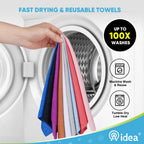 AIDEA Microfiber Cleaning Cloth Roll, 50PK, Paper Towels Reusable Grey Tear Away Towels, Washable Shop Rags, Microfiber Towels for Cars, Lint Free Rags for House, Kitchen, Window,11.5"×11.5"