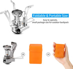 Odoland 6pcs Camping Cookware Mess Kit with Lightweight Pot, Stove, Spork and Carry Mesh Bag, Great for Backpacking Outdoor Camping Hiking and Picnic