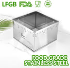 Guowall Adjustable Cake Ring Extensible Rectangle Ring Mold Detachable Stainless Steel Square Shaped Cake Cutter, Nonstick DIY Baking - 5.9 x 5.9 in (15 x 15 cm)