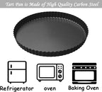 Tart Pans 9 Inch with Removable Bottom Fluted Pie Tart Pans, Round Non-Stick Pan Quiche Pan, for Baking Pizza Mousse Cakes, Christmas Dessert