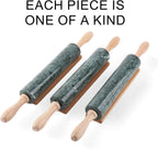 Koville Marble Rolling Pin, Non-Stick Stone Dough Roller, Rolling Pin for Baking,Pasta, Dumpling, Ravioli, Fondant,Pie Crust, Kitchen Baking Pastry Tools