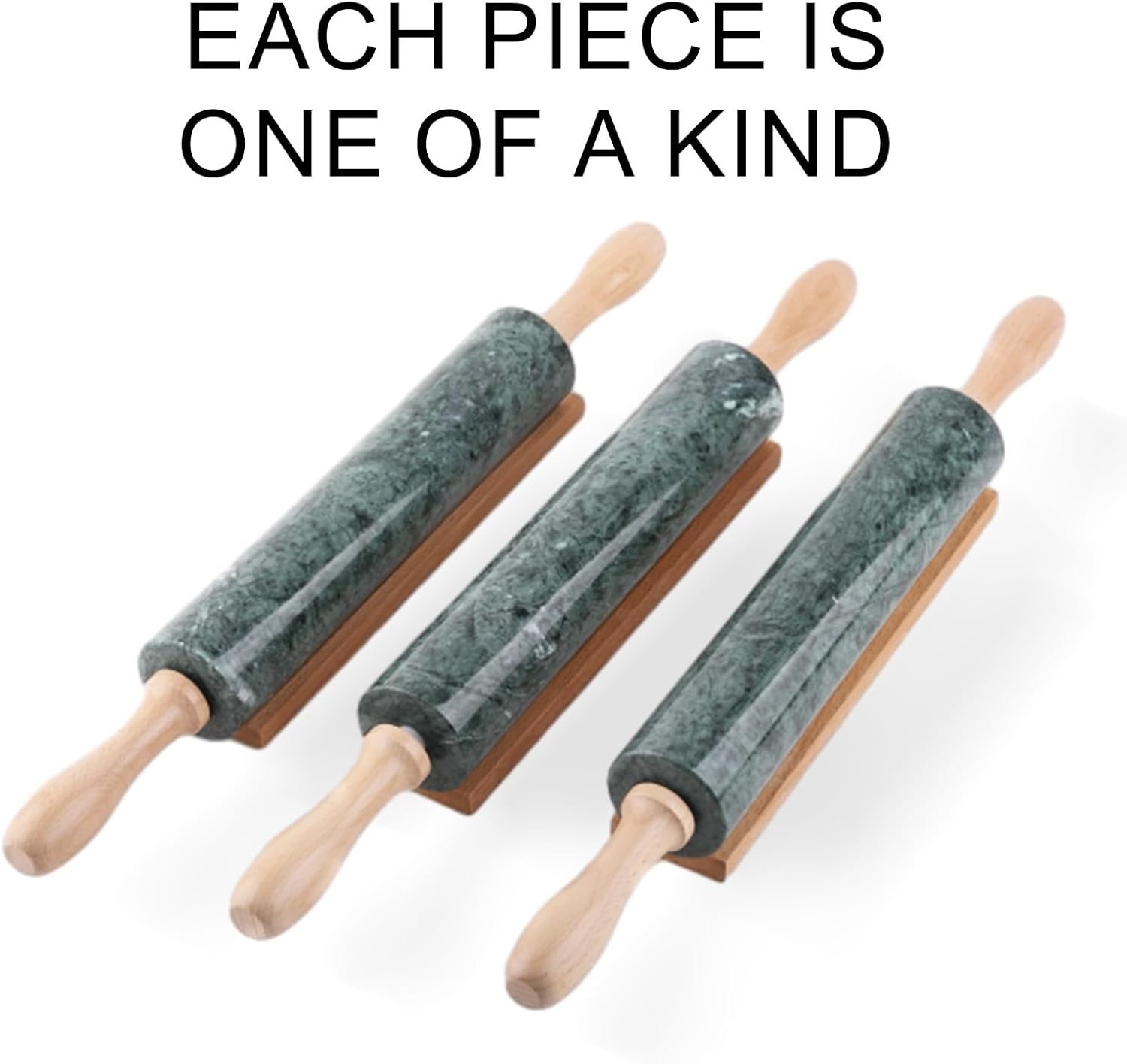 Koville Marble Rolling Pin, Non-Stick Stone Dough Roller, Rolling Pin for Baking,Pasta, Dumpling, Ravioli, Fondant,Pie Crust, Kitchen Baking Pastry Tools