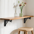 10 Inch Folding Shelf Brackets, 2 Pack Collapsible Heavy Duty Shelf Brackets for Fold Down Desk, Black