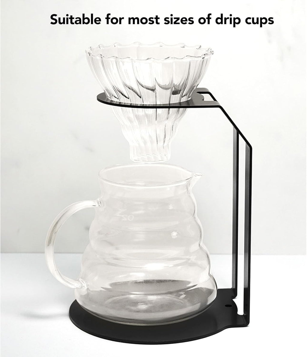 Tissting Pour Over Coffee Station Iron Pour Over Coffee Stand Dripper Rack Coffee Filter Holder for Home Cafe Office Black(18.3x14.4x14cm/7.2x5.7x5.5in)