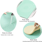 Silicone Pastry Mat 24"x16" Extra Thick Non Stick Baking Mat with Measurement, Food Grade Silicone Rolling Dough Mat, Fondant, Pie Crust Mat, Kitchen Mat with Hang Holes, Raised Edge