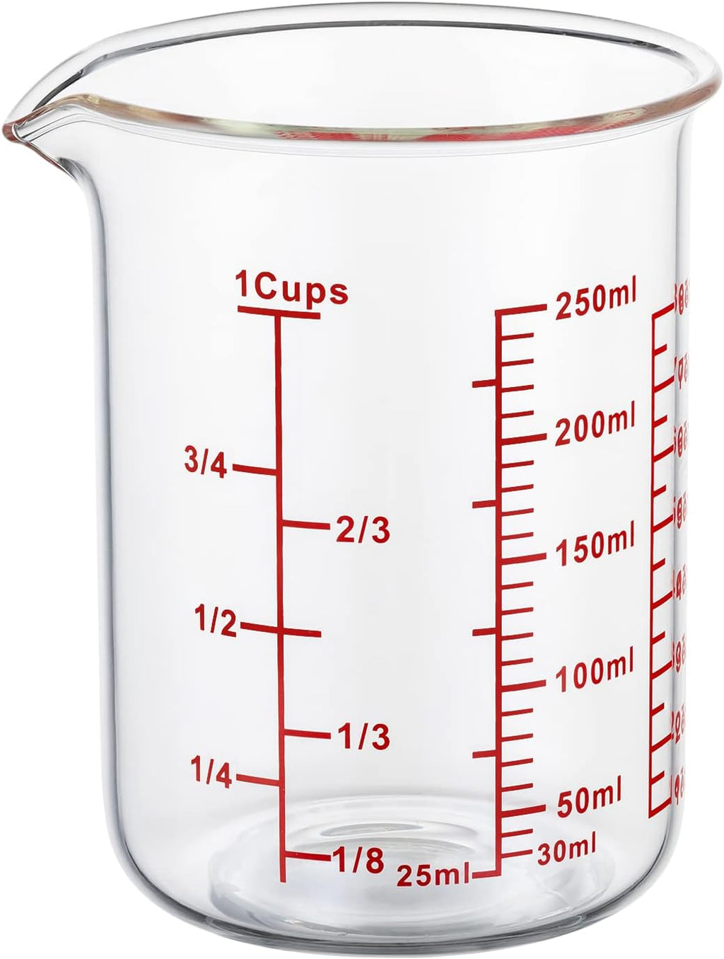Ackers Glass Measuring Cup 1 Cup,8oz Borosilicate Liquid Measuring Cup with Spout